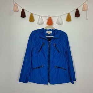Michael Kors Royal Blue Windbreaker Jacket Size Medium Petite